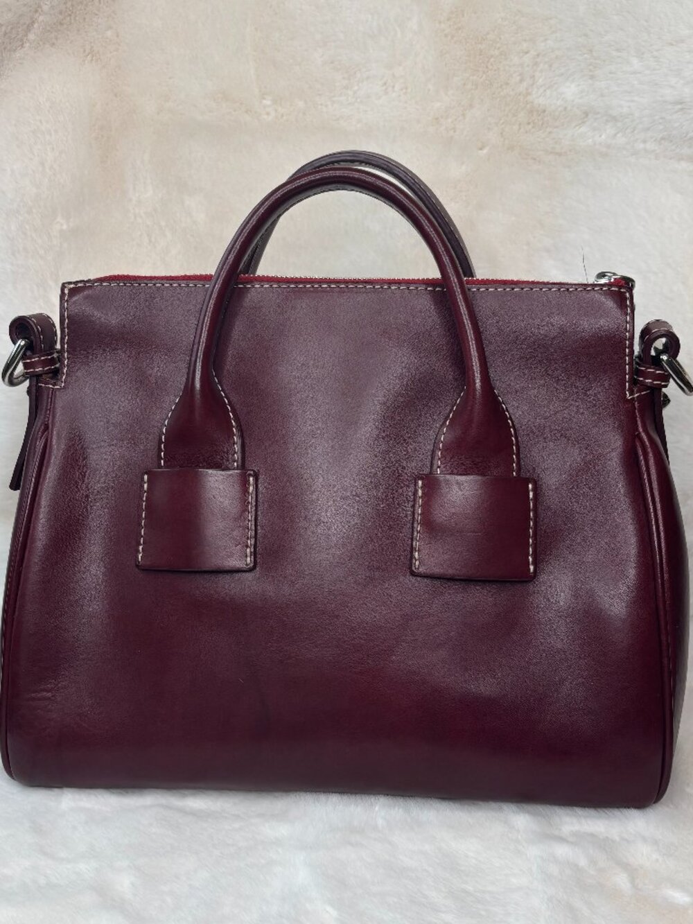 Dooney & Bourke Bordeaux Florentine Toscana Leather Front Pocket Satchel-Like Ne - Picture 4 of 16